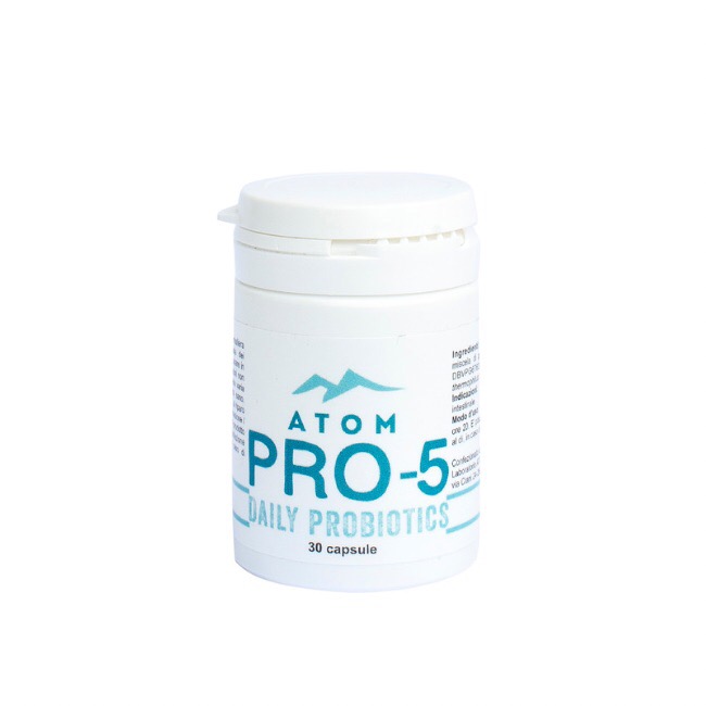 Integratore alimentare Atom Pro-5 con probiotici in capsule